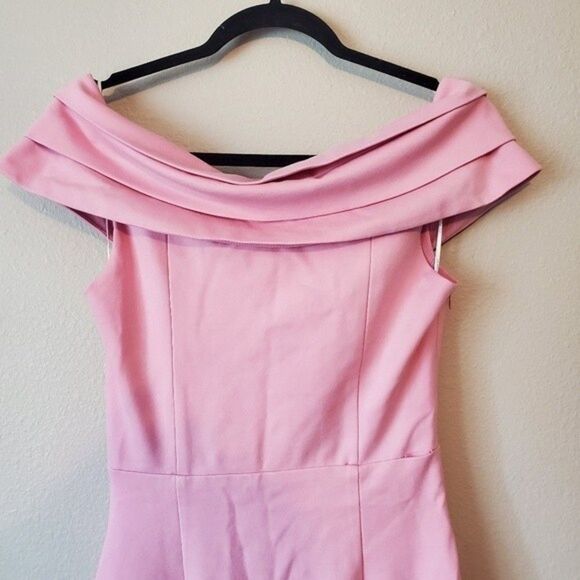 Elliatt Pink Eventide Dress Off Shoulder Tulip Hem - Picture 7 of 8
